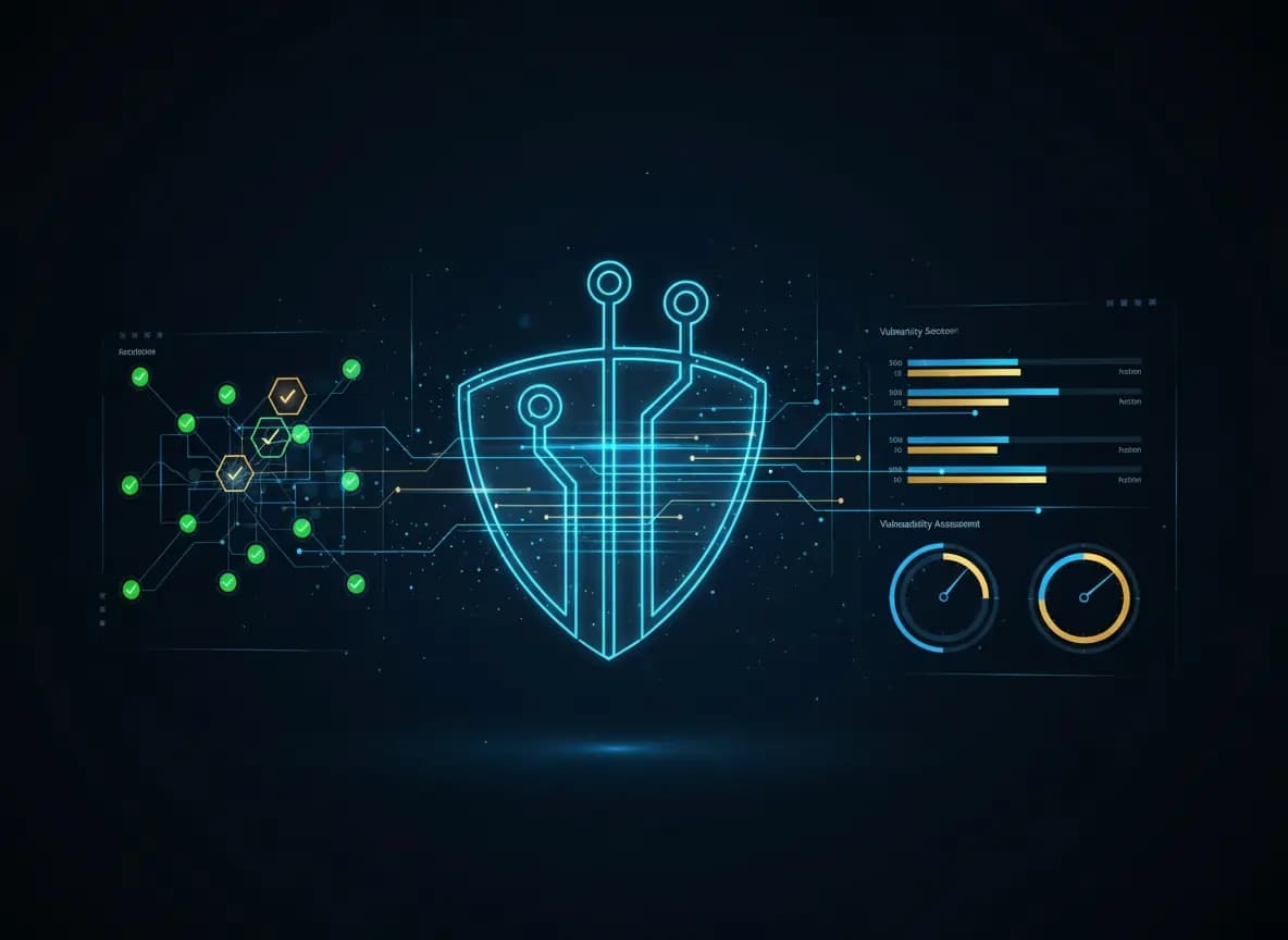 ITECS Dallas cybersecurity assessment dashboard illustrating network risk findings