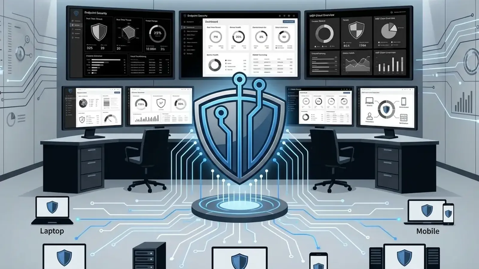 Huntress security agent deployment dashboard showing staged MSP endpoint rollout and health verification