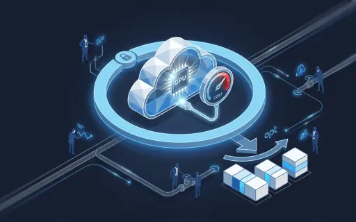 Conceptual illustration of cloud cost governance bringing volatile Azure AI and GPU spending under control