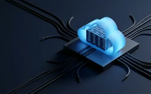 Conceptual illustration of a cloud region with healthy servers but severed external network routes