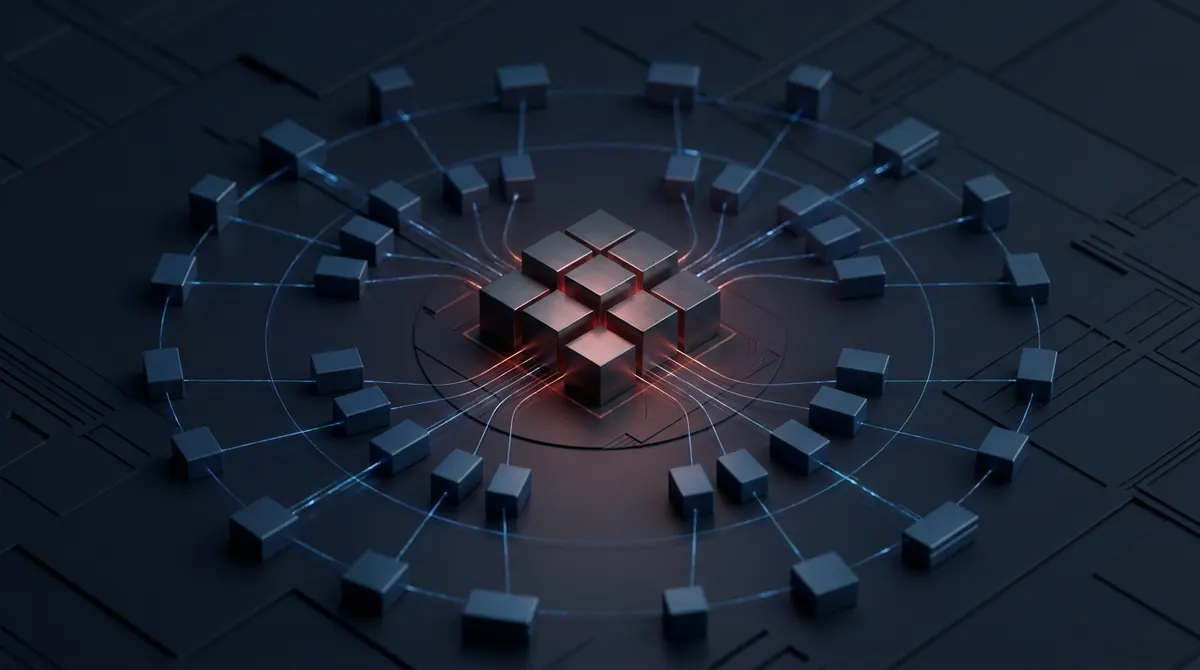 Conceptual illustration of an SD-WAN orchestrator control plane connected to many branch edge devices, with one central node compromised