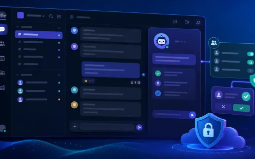 Illustrated team collaboration workspace with a native AI assistant panel, permission controls, approval checks, and security safeguards.