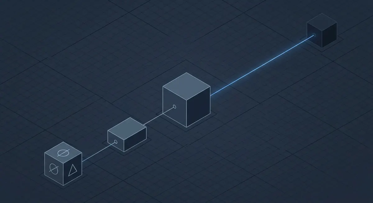 Conceptual blueprint-style illustration of an attack chain: poisoned tool metadata flowing through an MCP server into an AI agent, which then exfiltrates data to an external endpoint