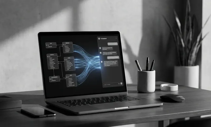 Claude Desktop application connected to a local SQLite database through the Model Context Protocol showing data query results on a modern workspace display.
