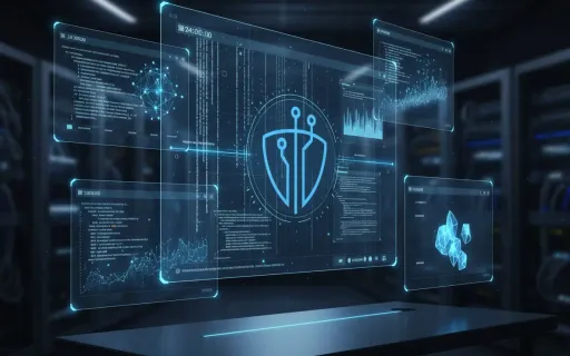 Advanced AI coding interface visualization showing GPT-5.1-Codex-Max's revolutionary compaction technology with glowing code streams, neural networks, and autonomous development workflows representing OpenAI's breakthrough in sustained software engineerin