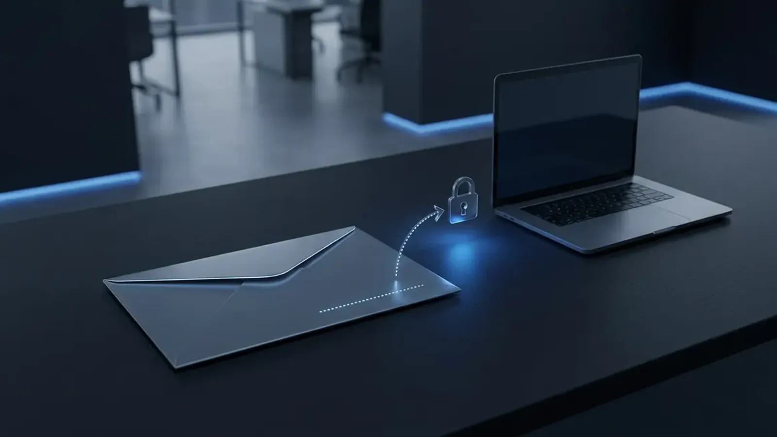 Conceptual illustration of a fake DocuSign document lure delivering a legitimate remote-access tool to a laptop