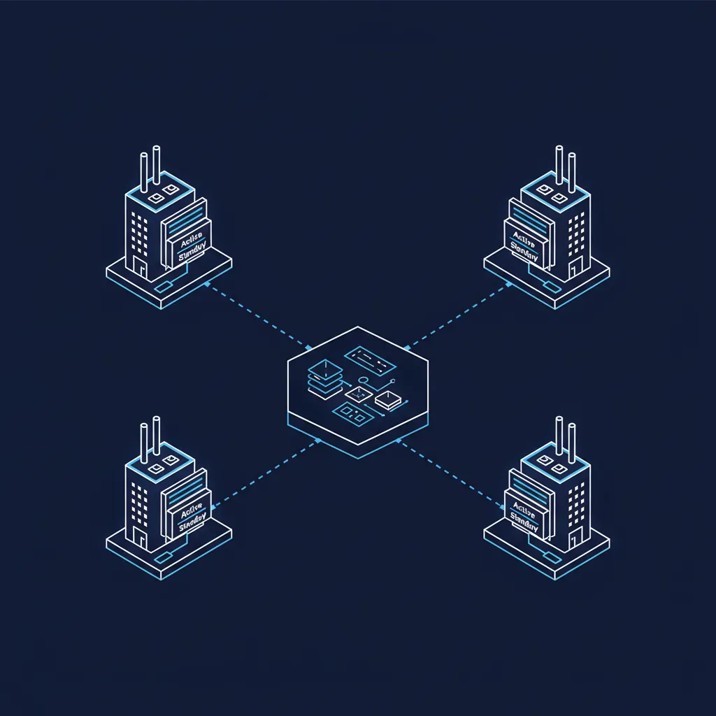 Architecture diagram showing three manufacturing facilities with dual HA firewall pairs connected via VPN to a centralized ITECS Security Operations Center
