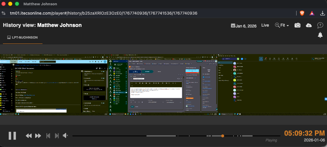 Teramind Viewer showing multiple screens
